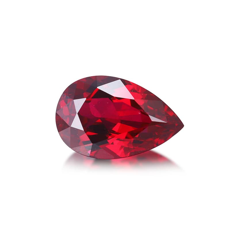 Red pear cut lab-grown ruby for wholesale sourcing
